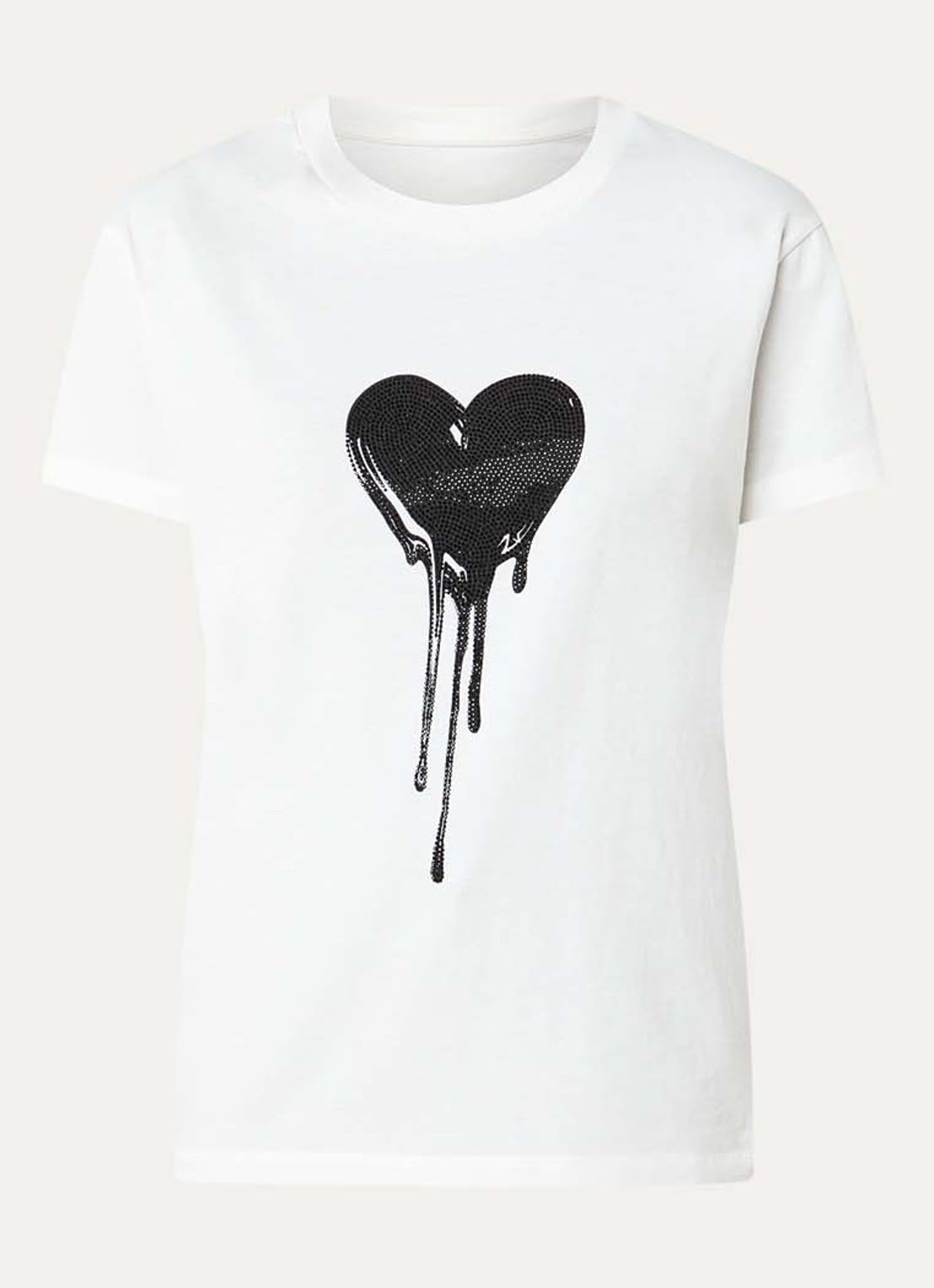 Zadig&Voltaire Walk HC T-shirt met strass - voorkant 2 wit