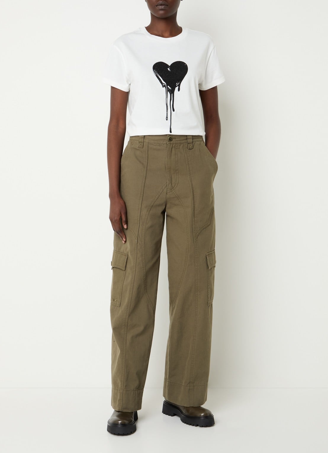 Zadig&Voltaire Walk HC T-shirt met strass - voorkant 3 wit