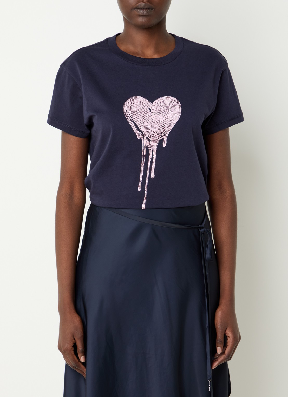 Zadig&Voltaire Walk HC T-shirt met strass - detail 2 donkerblauw