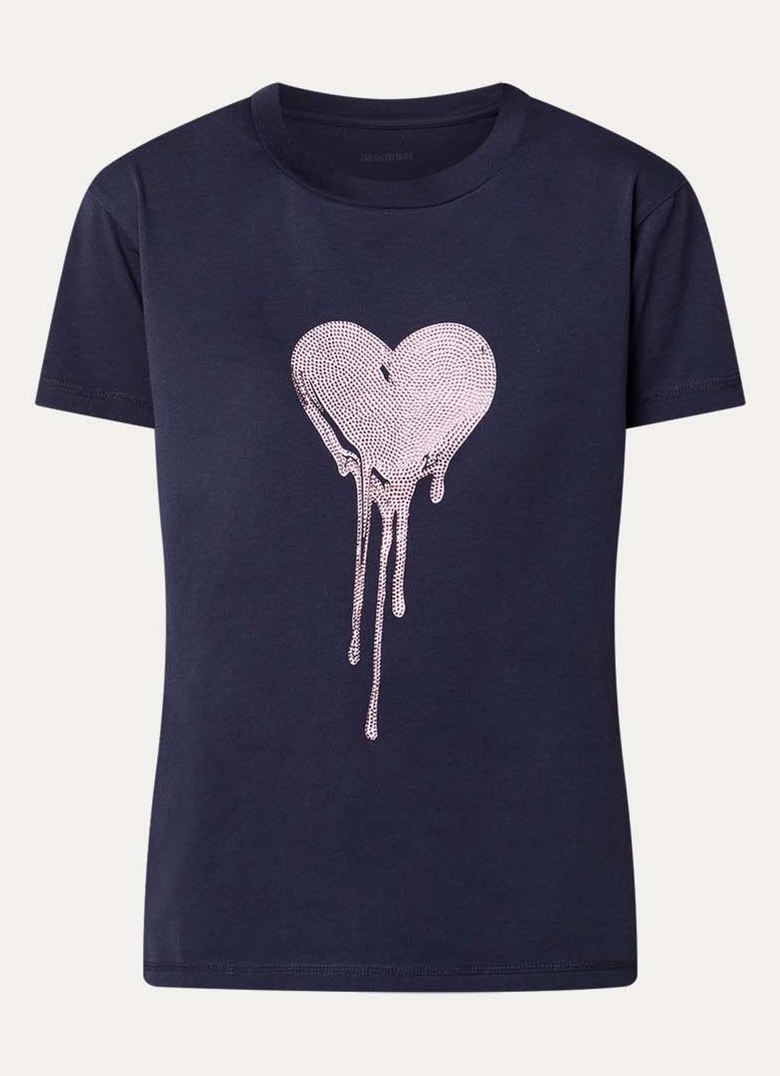 Zadig&Voltaire Walk HC T-shirt met strass - voorkant 3 donkerblauw