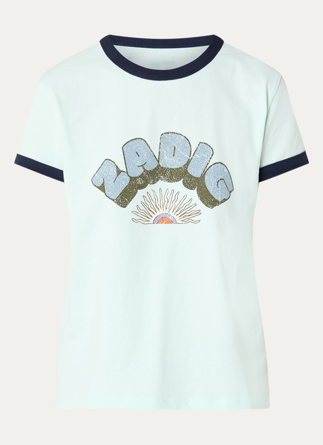 Zadig&Voltaire Walk T-shirt met logo  - voorkant blauw