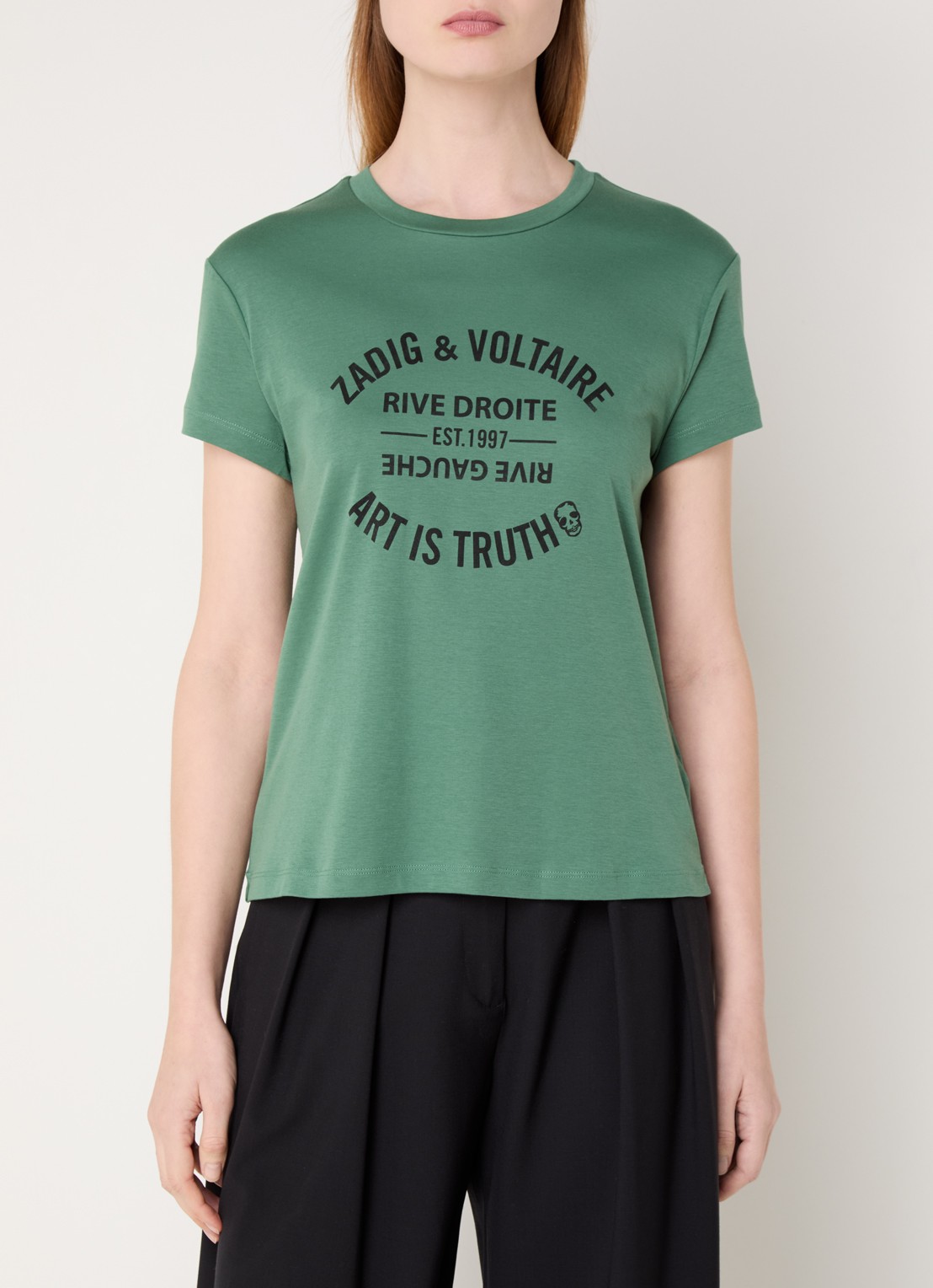 Zadig&Voltaire Walk T-shirt met logoprint - detail 4 donkergroen