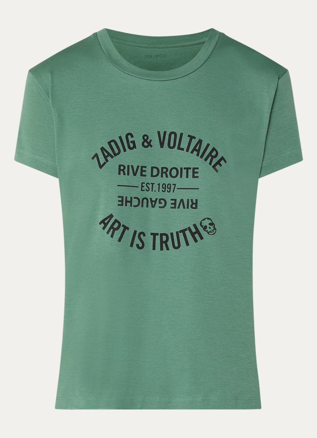 Zadig&Voltaire Walk T-shirt met logoprint - voorkant 2 donkergroen