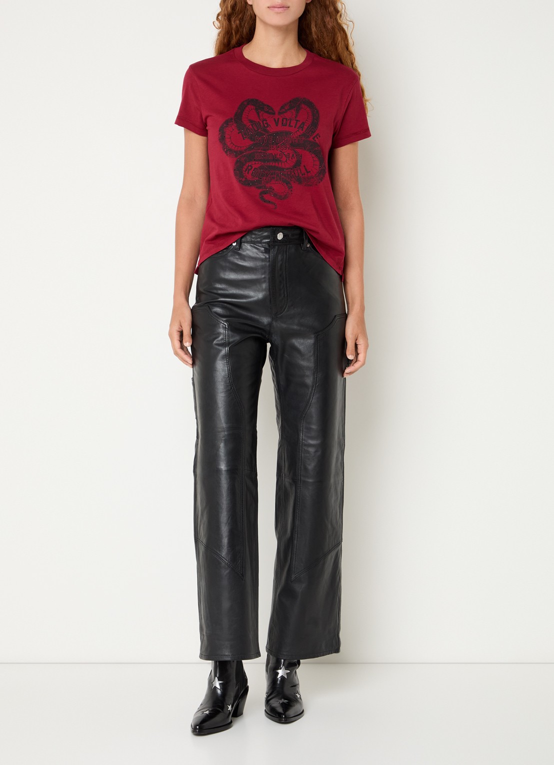 Zadig&Voltaire Walk T-shirt met print en strass - voorkant 2 rood