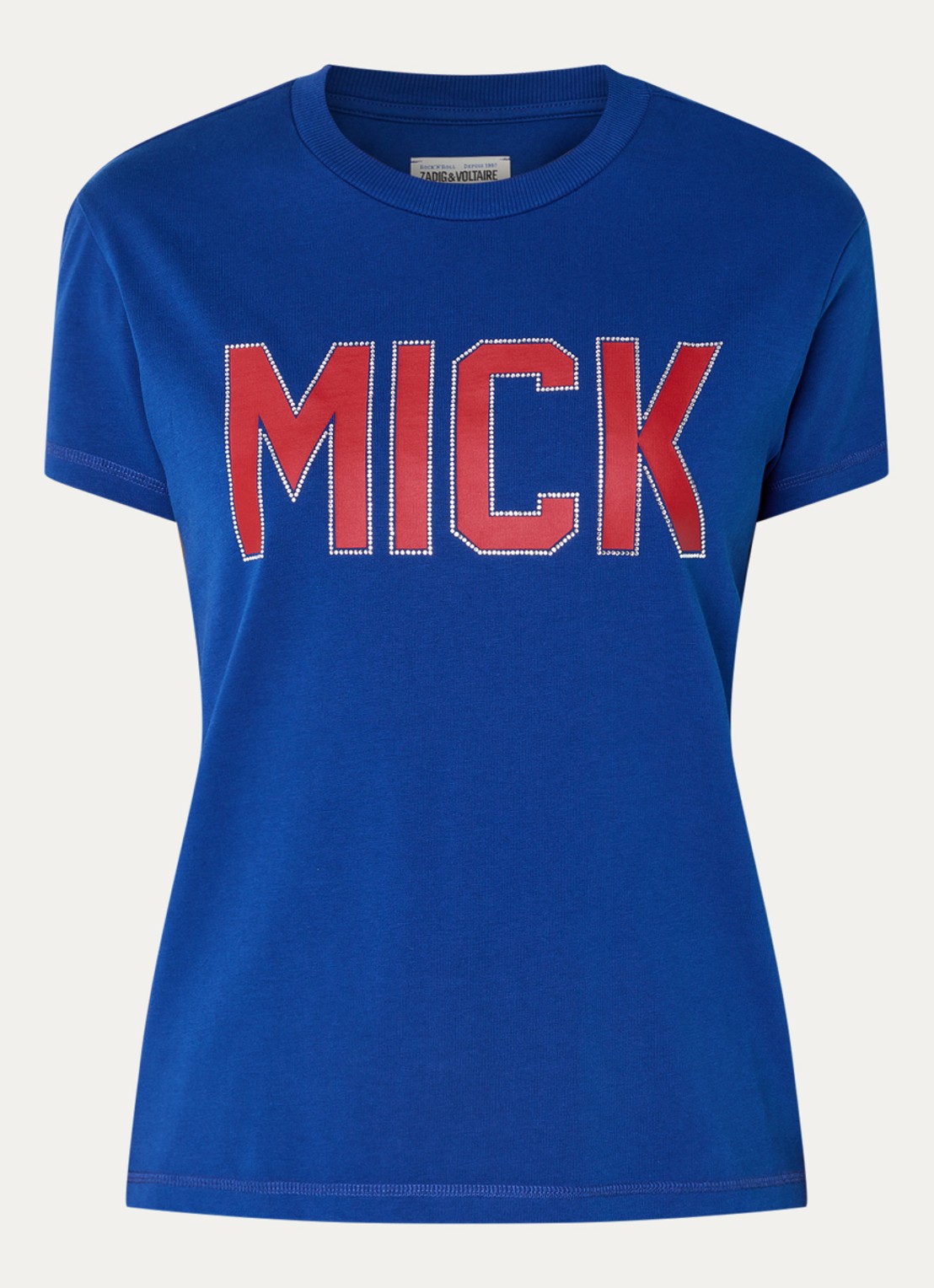 Zadig&Voltaire Walk T-shirt met print en strass - voorkant blauw