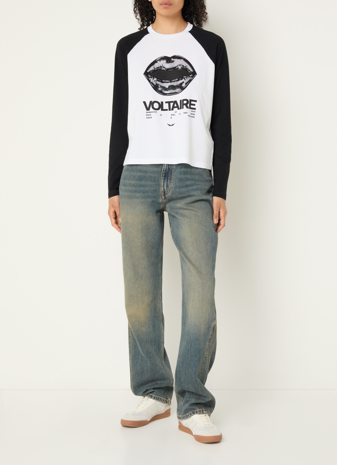 Zadig&Voltaire Walkra longsleeve met logoprint - voorkant 3 wit