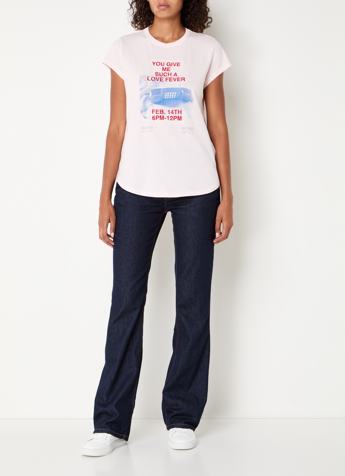 Zadig&Voltaire Woop T-shirt met print - voorkant 3 lichtroze