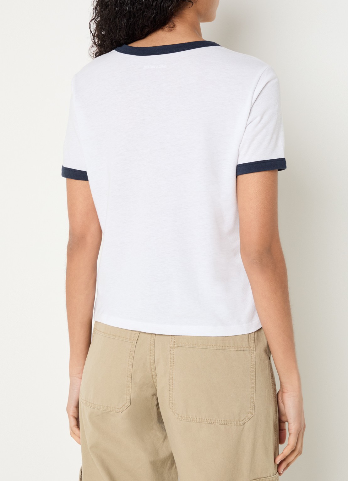 Zadig&Voltaire Woos T-shirt in linnenblend met strass - achterkant wit