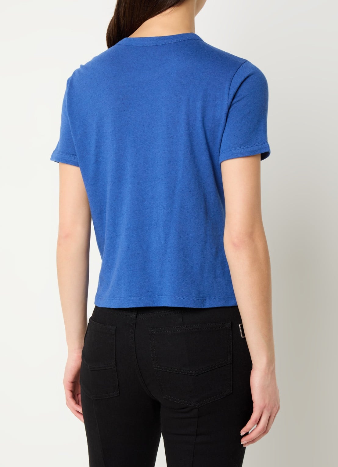 Zadig&Voltaire Woos T-shirt in linnenblend met strass - achterkant 3 kobaltblauw