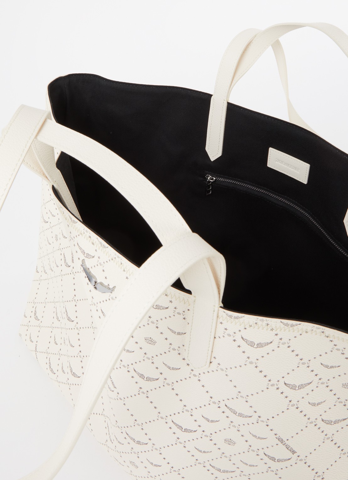 Zadig&Voltaire XL shopper met logoprint - detail 2 wit