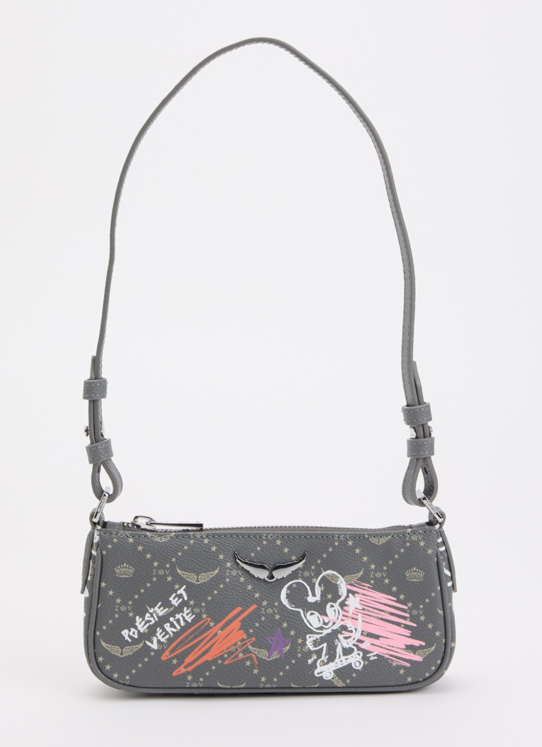 Zadig&Voltaire Z Pocket schoudertas met print - voorkant grijs