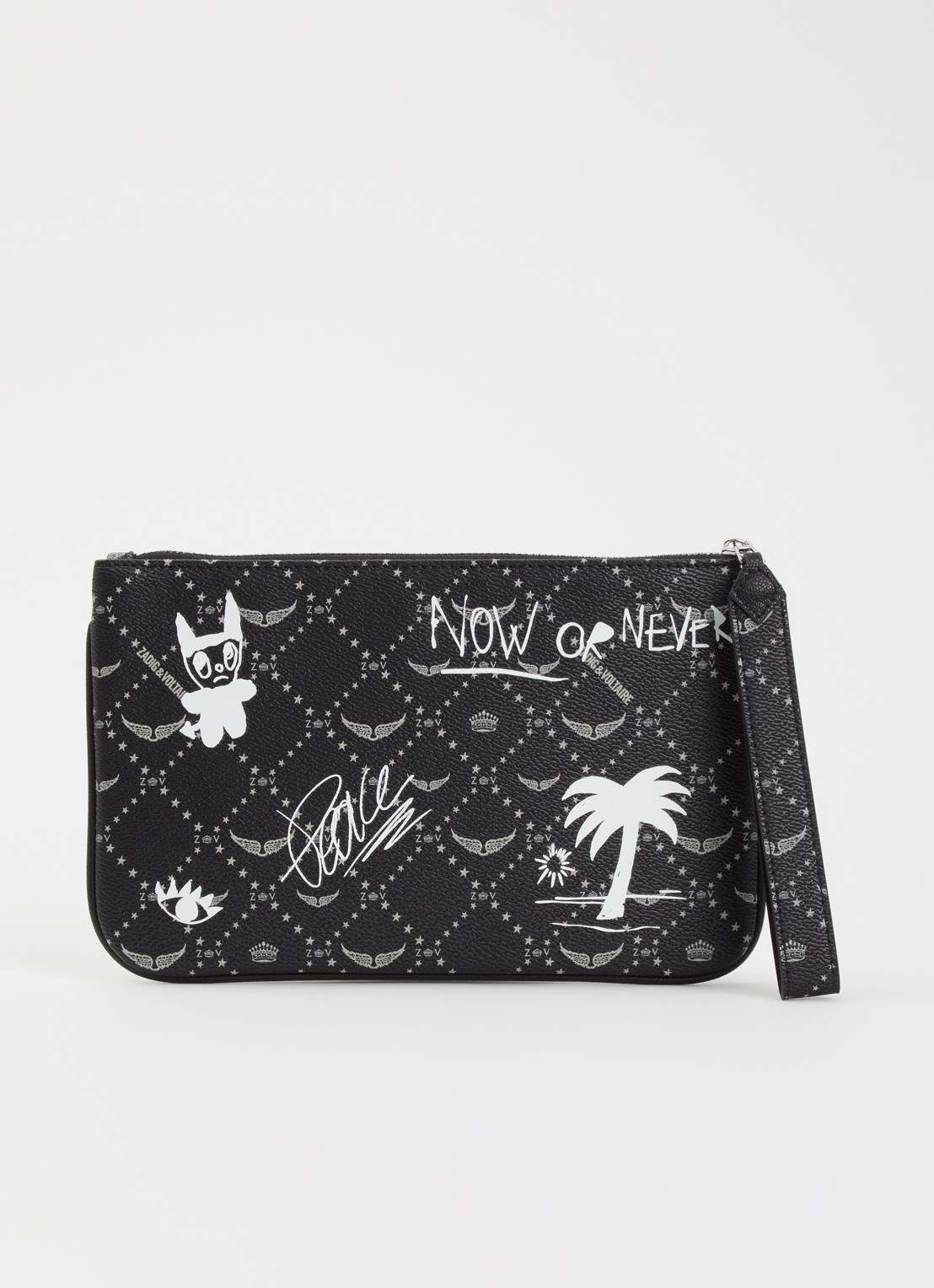 Zadig&Voltaire Z Pouch clutch met print - achterkant 2 zwart