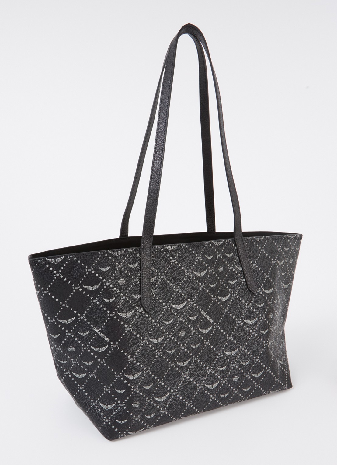 Zadig&Voltaire Z shopper van canvas met logoprint - achterkant 4 zwart