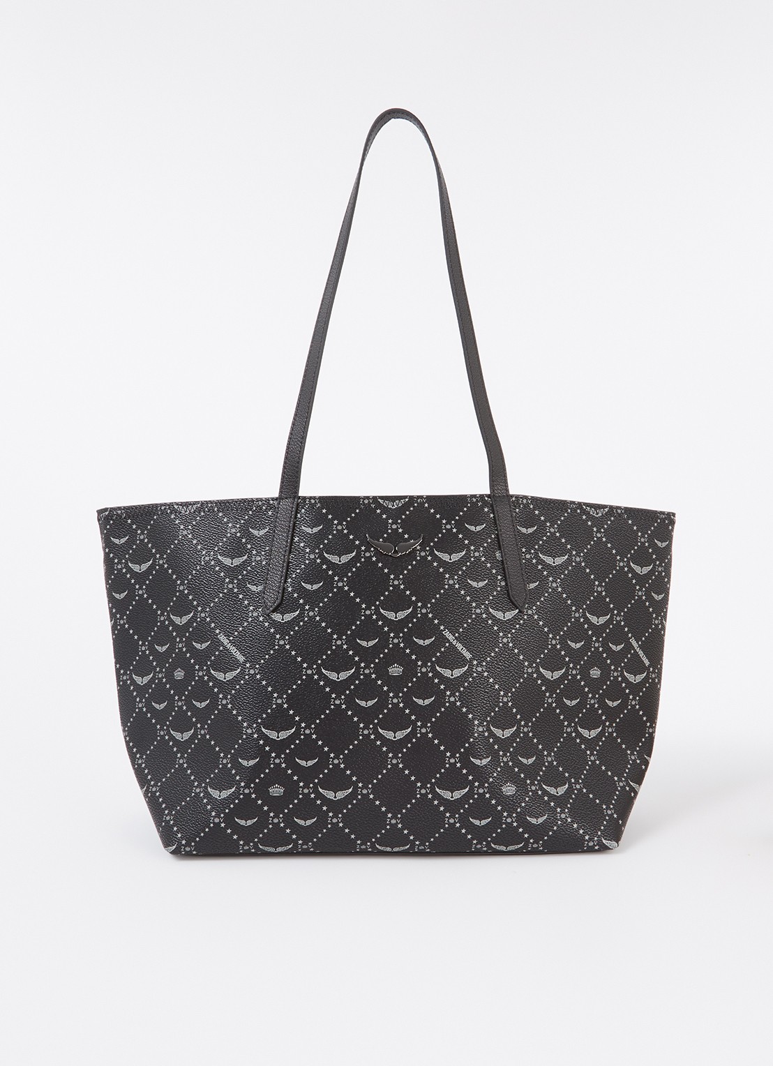Zadig&Voltaire Z shopper van canvas met logoprint - voorkant zwart