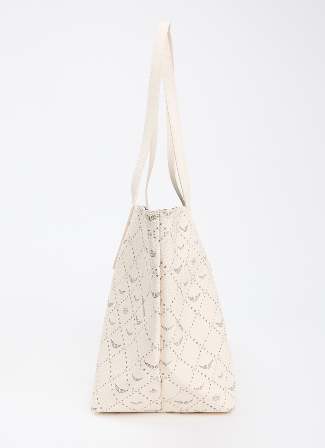 Zadig&Voltaire Z shopper van canvas met logoprint - detail 3 gebroken wit