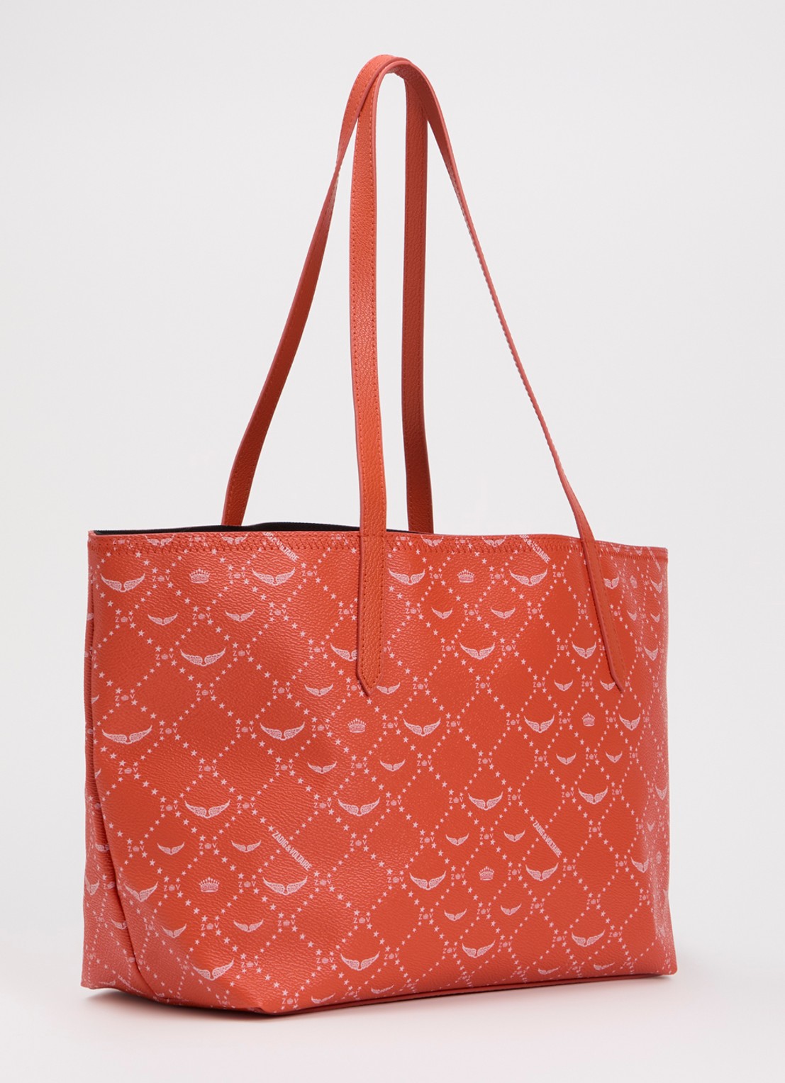 Zadig&Voltaire Z shopper van canvas met logoprint - achterkant 5 oranje