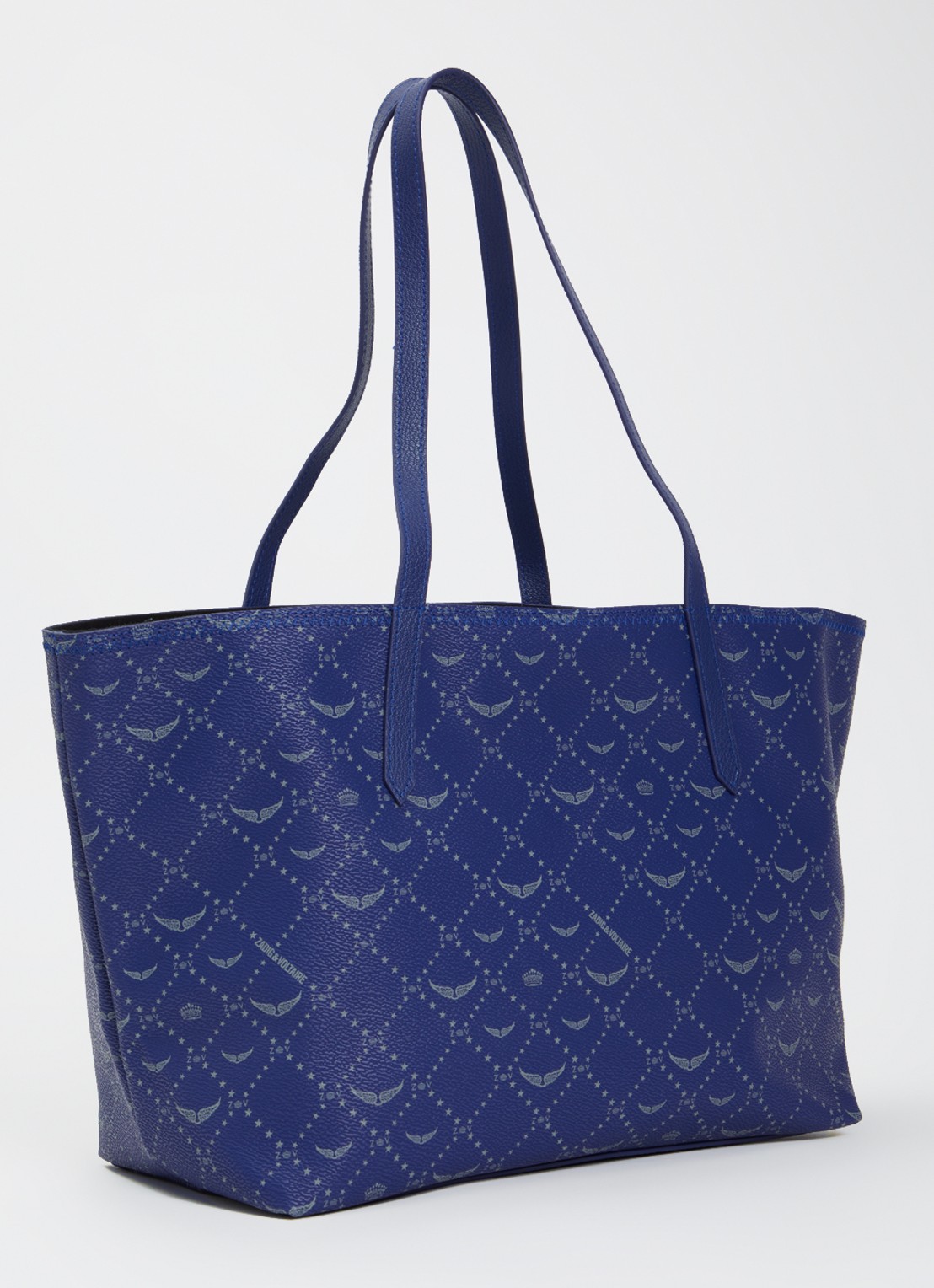 Zadig&Voltaire Z shopper van canvas met logoprint - achterkant 3 kobaltblauw