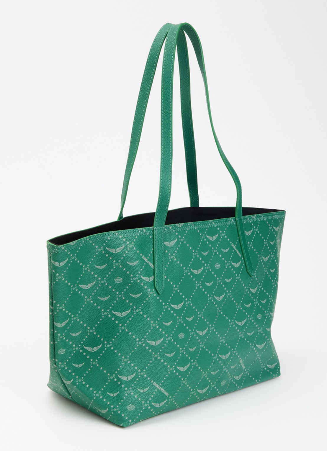 Zadig&Voltaire Z shopper van leer met logoprint - achterkant 5 groen