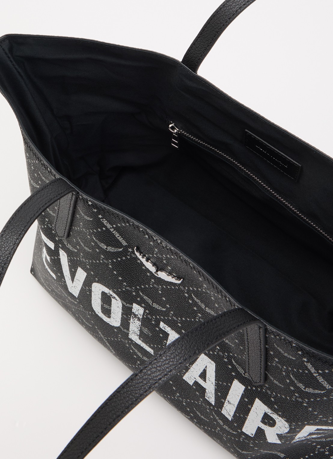 Zadig&Voltaire Z shopper van leer met logoprint - detail zwart