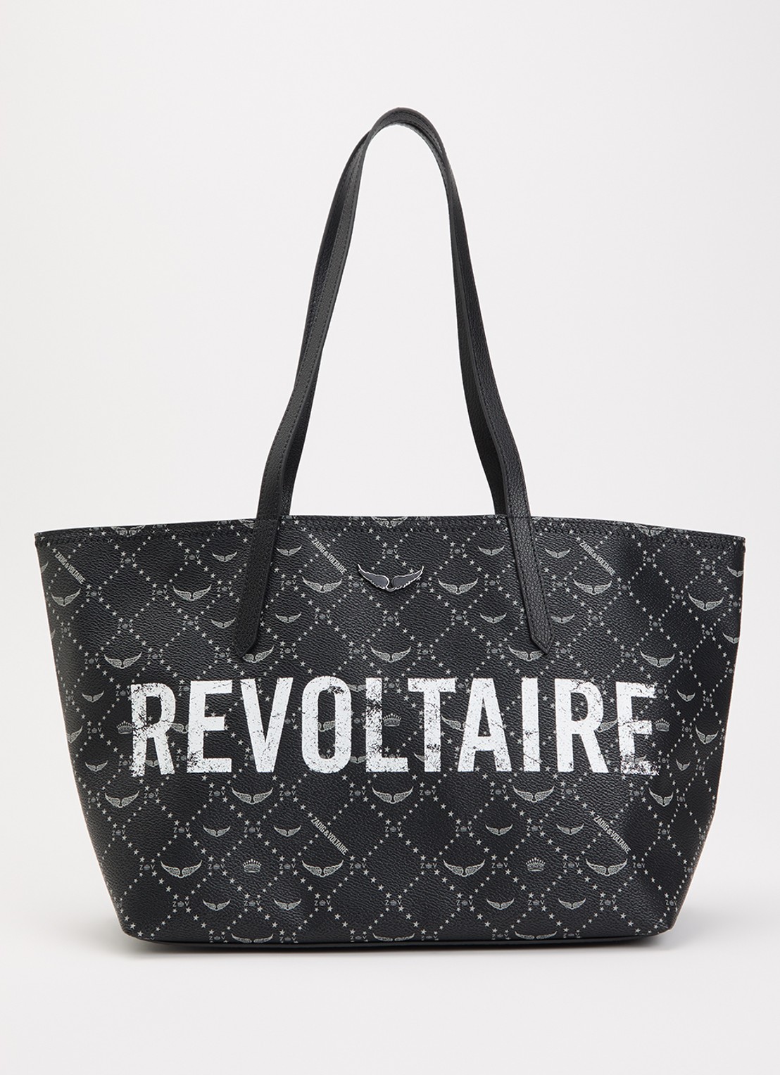 Zadig&Voltaire Z shopper van leer met logoprint - voorkant 4 zwart