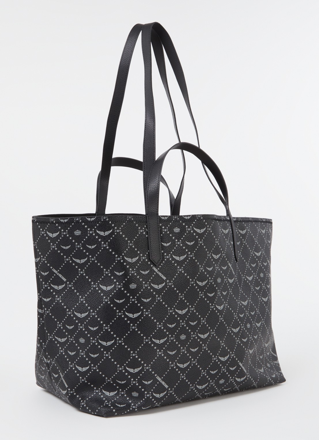Zadig&Voltaire Z shopper XL met print - achterkant zwart