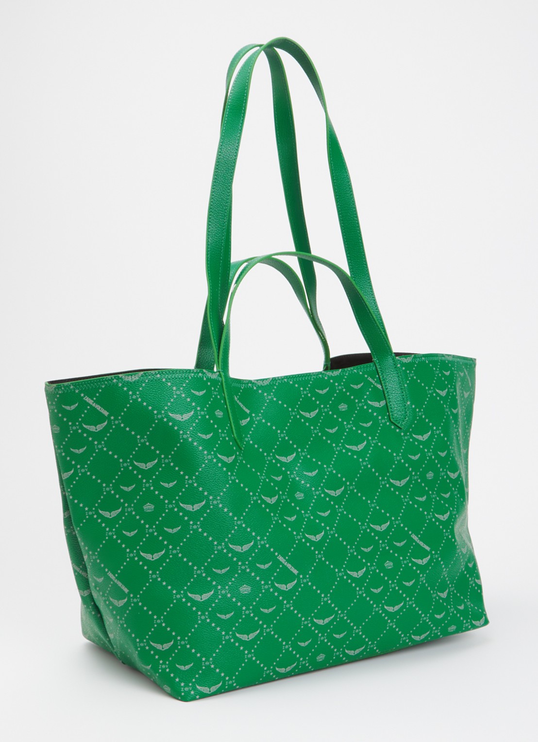 Zadig&Voltaire Z XL shopper van leer met logoprint - achterkant groen