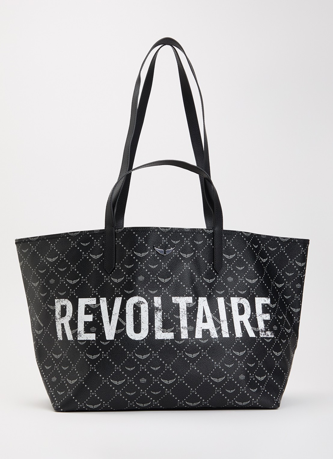 Zadig&Voltaire Z XL shopper van leer met logoprint - voorkant zwart