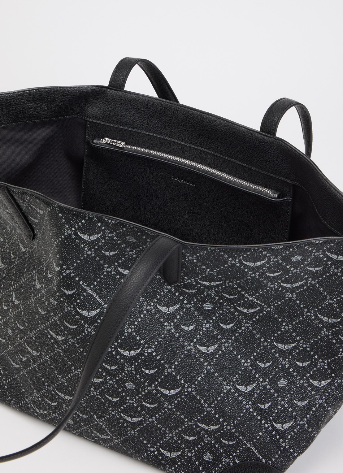 Zadig&Voltaire Z XL shopper van leer met logoprint - detail 3 zwart