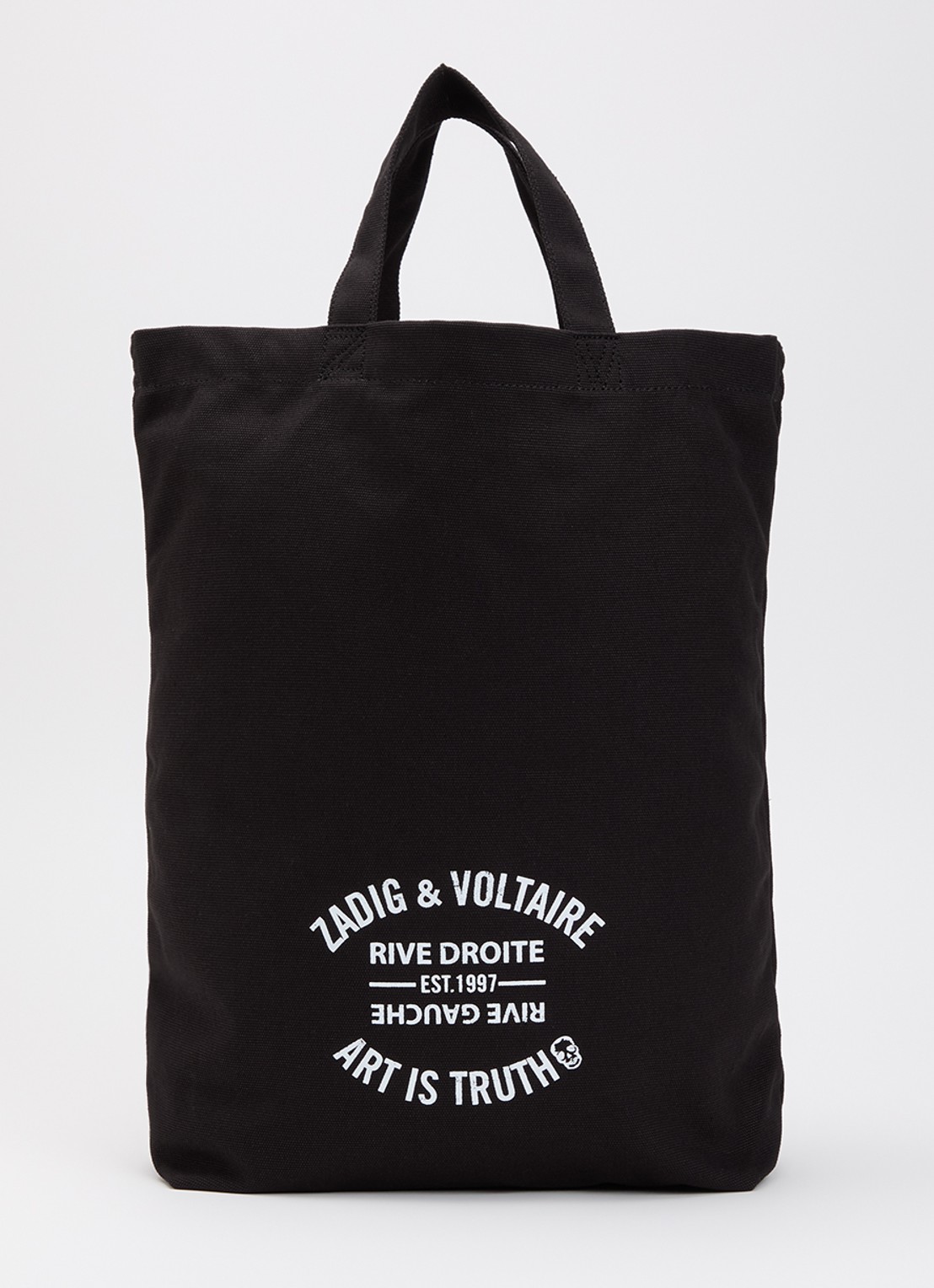 Zadig&Voltaire Zadig shopper van canvas met logoprint - voorkant zwart