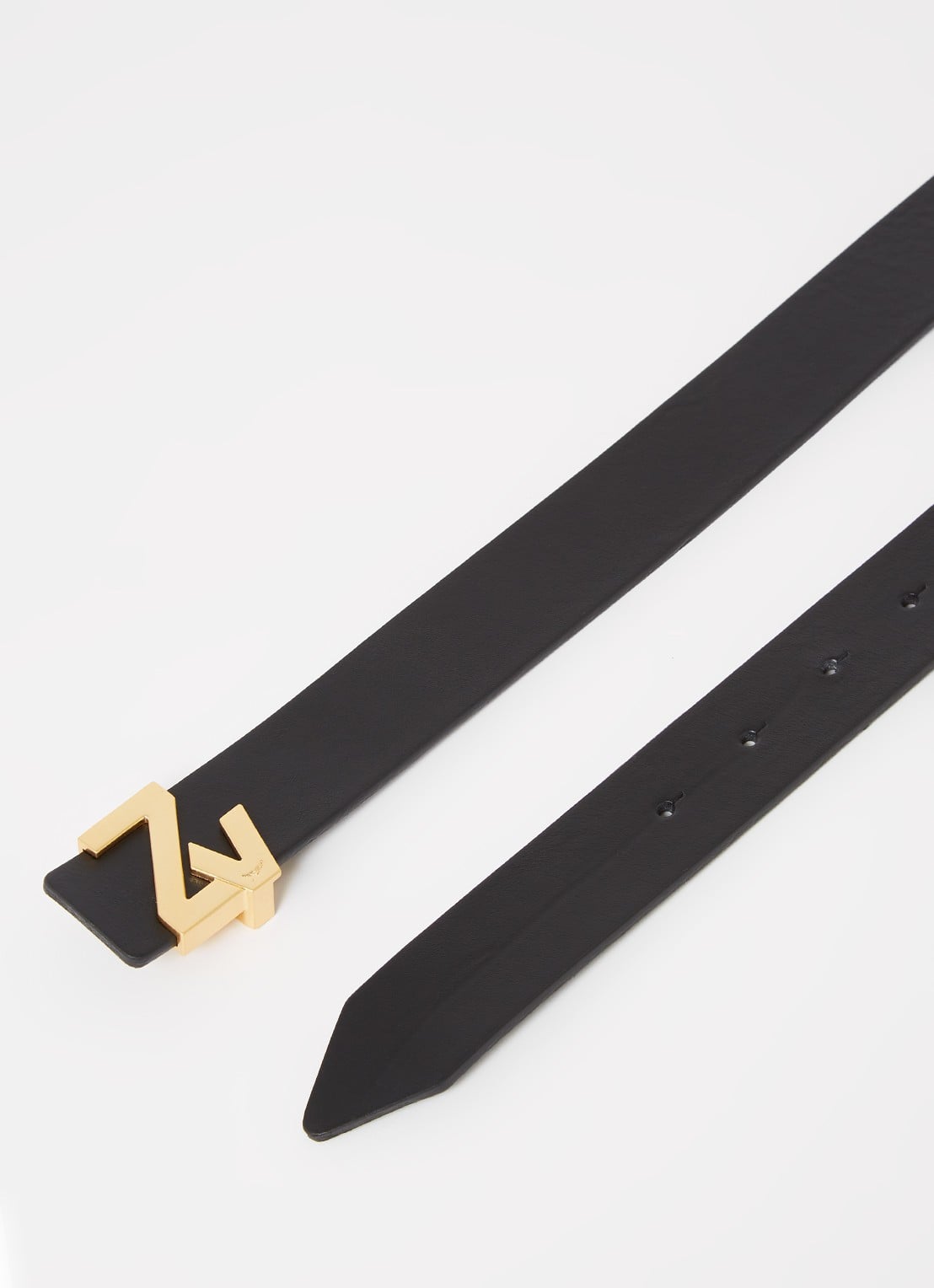 Zadig&Voltaire ZV Initiale riem van leer - detail zwart