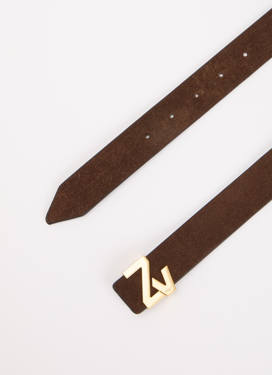 Zadig&Voltaire ZV Initiale riem van suède  - detail 2 bruin