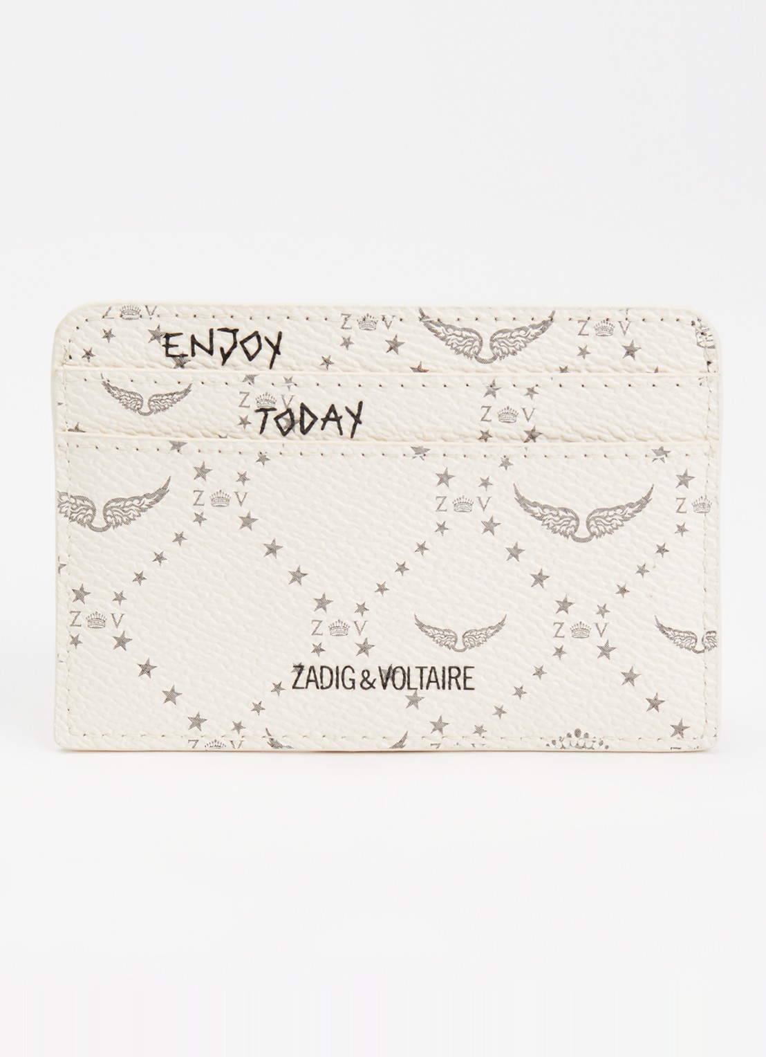 Zadig&Voltaire ZV pasjeshouder met logoprint  - achterkant vanillegeel