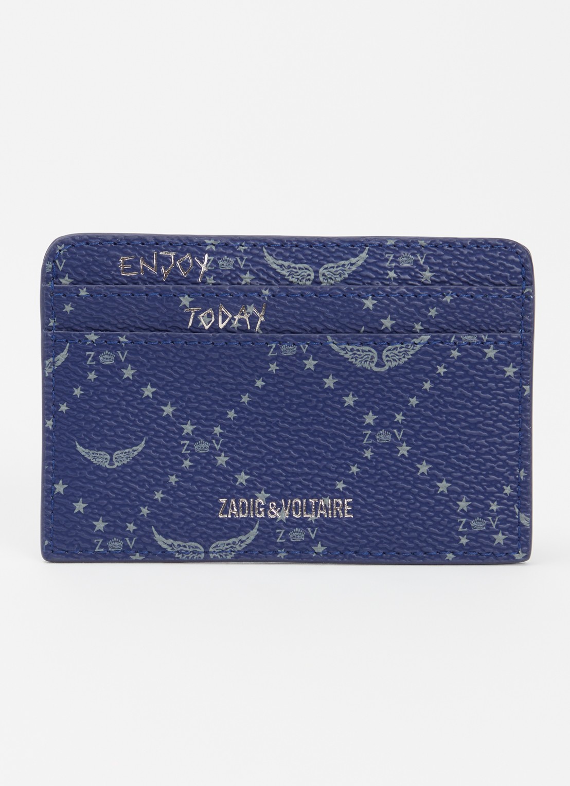 Zadig&Voltaire ZV pasjeshouder met logoprint  - achterkant 2 donkerblauw
