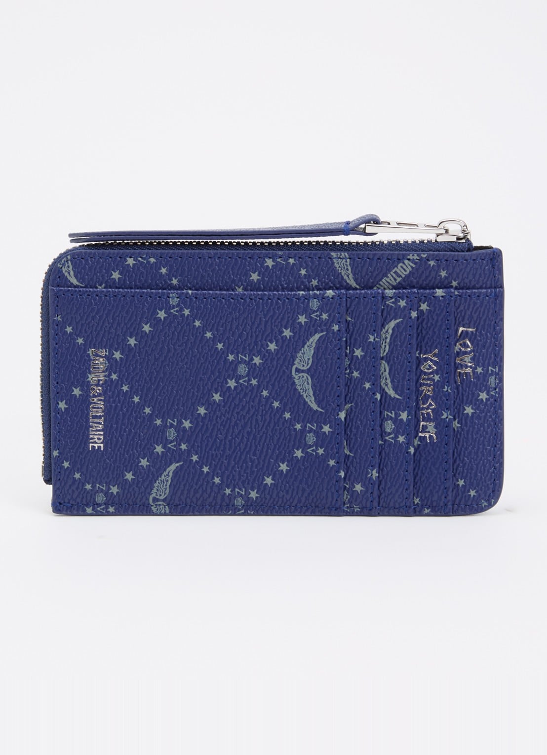 Zadig&Voltaire ZV pasjeshouder met logoprint  - achterkant 3 royalblauw