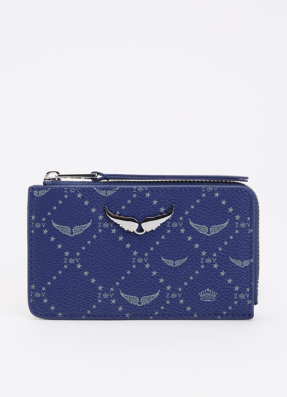 Zadig&Voltaire ZV pasjeshouder met logoprint  - voorkant royalblauw