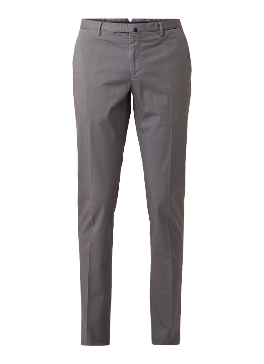 Zanone Slim fit pantalon met persplooi - voorkant 4 middengrijs