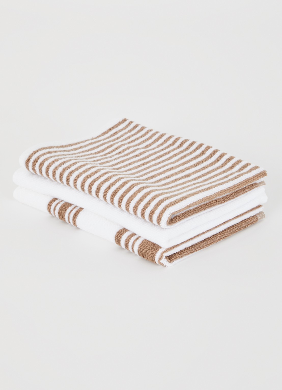 ZicZac Culinary keukendoek 50 x 76 cm set van 3 - voorkant 2 bruin