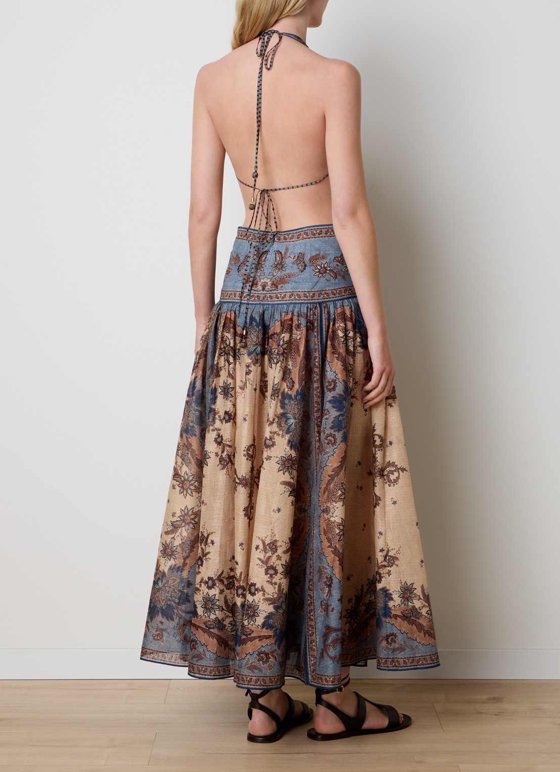 Zimmermann Ascension maxi jurk met bloemenprint - achterkant 3 beige
