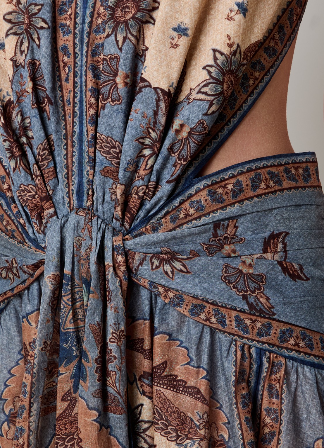 Zimmermann Ascension maxi jurk met bloemenprint - detail 5 beige