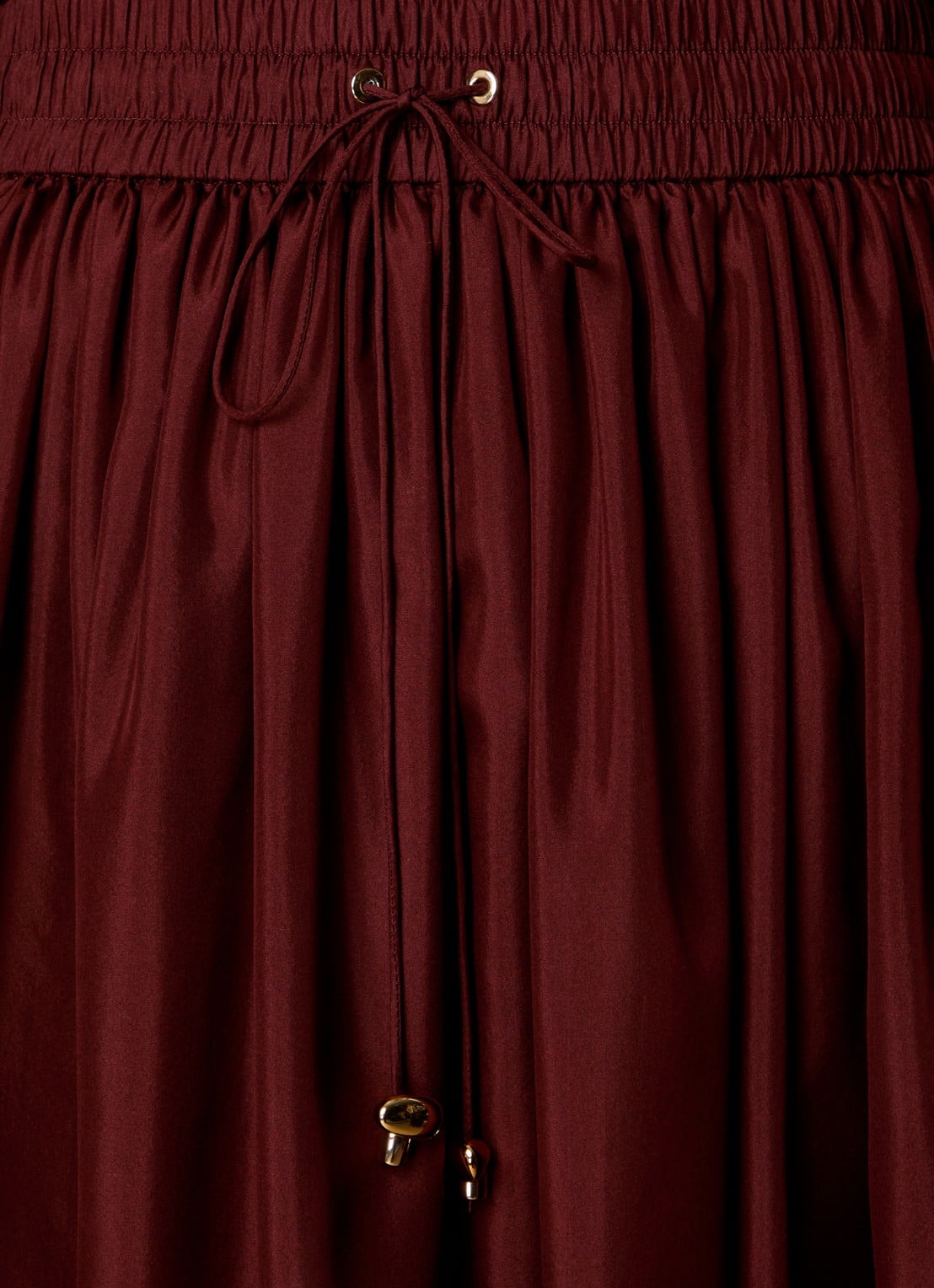 Zimmermann Aster maxi rok van zijde met volant - detail 3 bordeauxrood