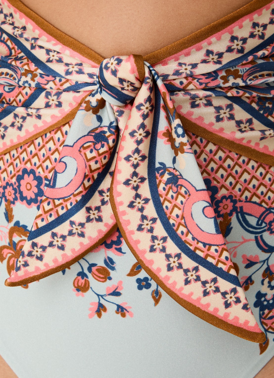 Zimmermann Aster Scarf bandeau badpak met paisly dessin - detail 2 blauw