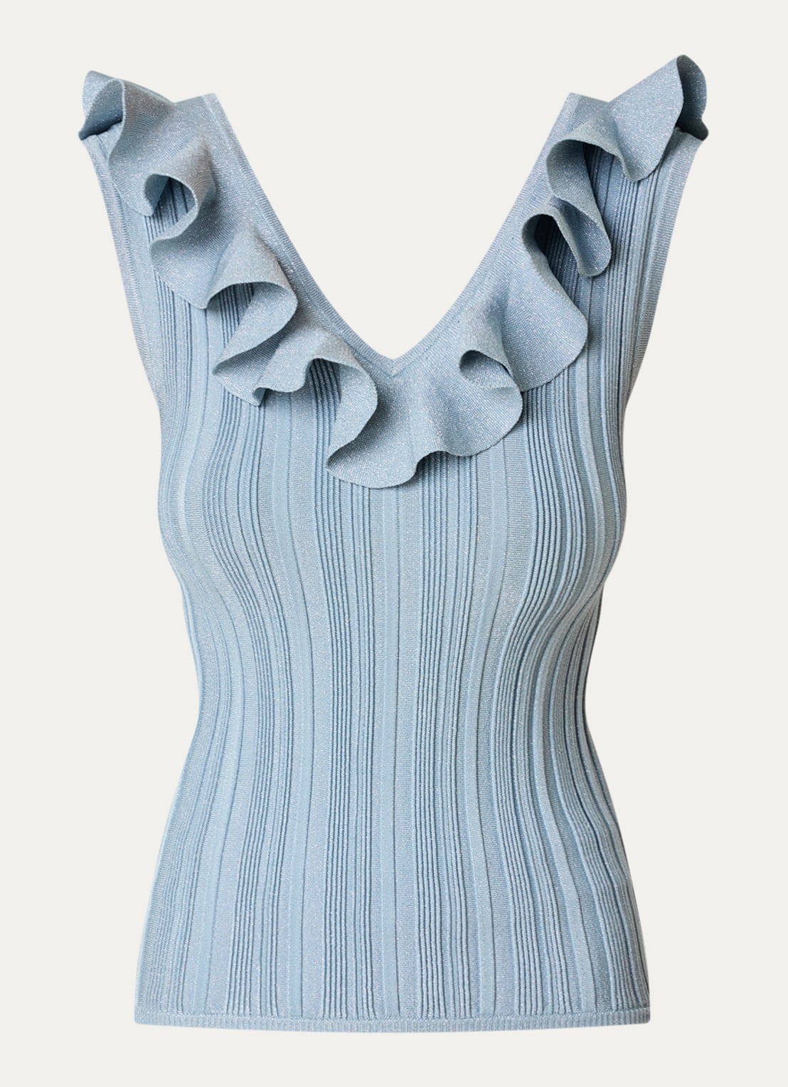 Zimmermann Aster top met metallic finish - voorkant 2 blauwgrijs