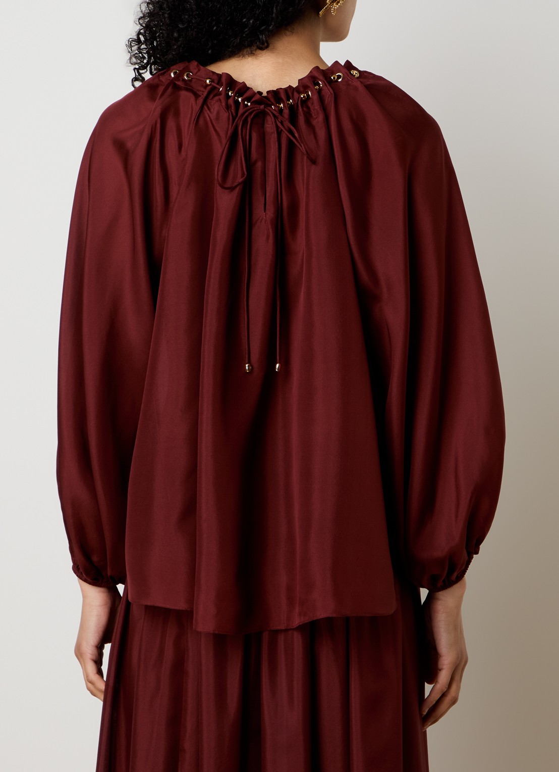 Zimmermann Aster tuniek van zijde - achterkant 3 bordeauxrood