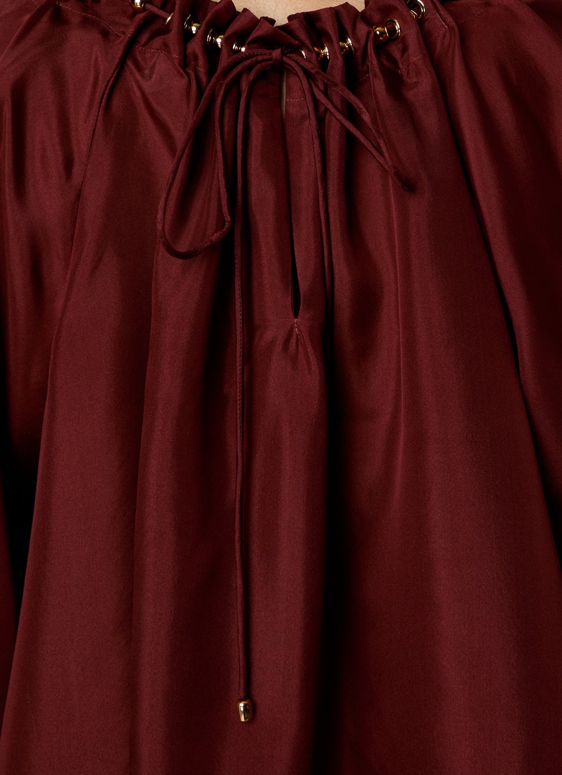 Zimmermann Aster tuniek van zijde - detail 2 bordeauxrood
