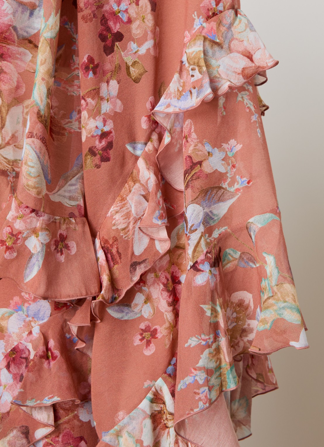 Zimmermann Awaken tuniek met bloemenprint - detail 2 rood