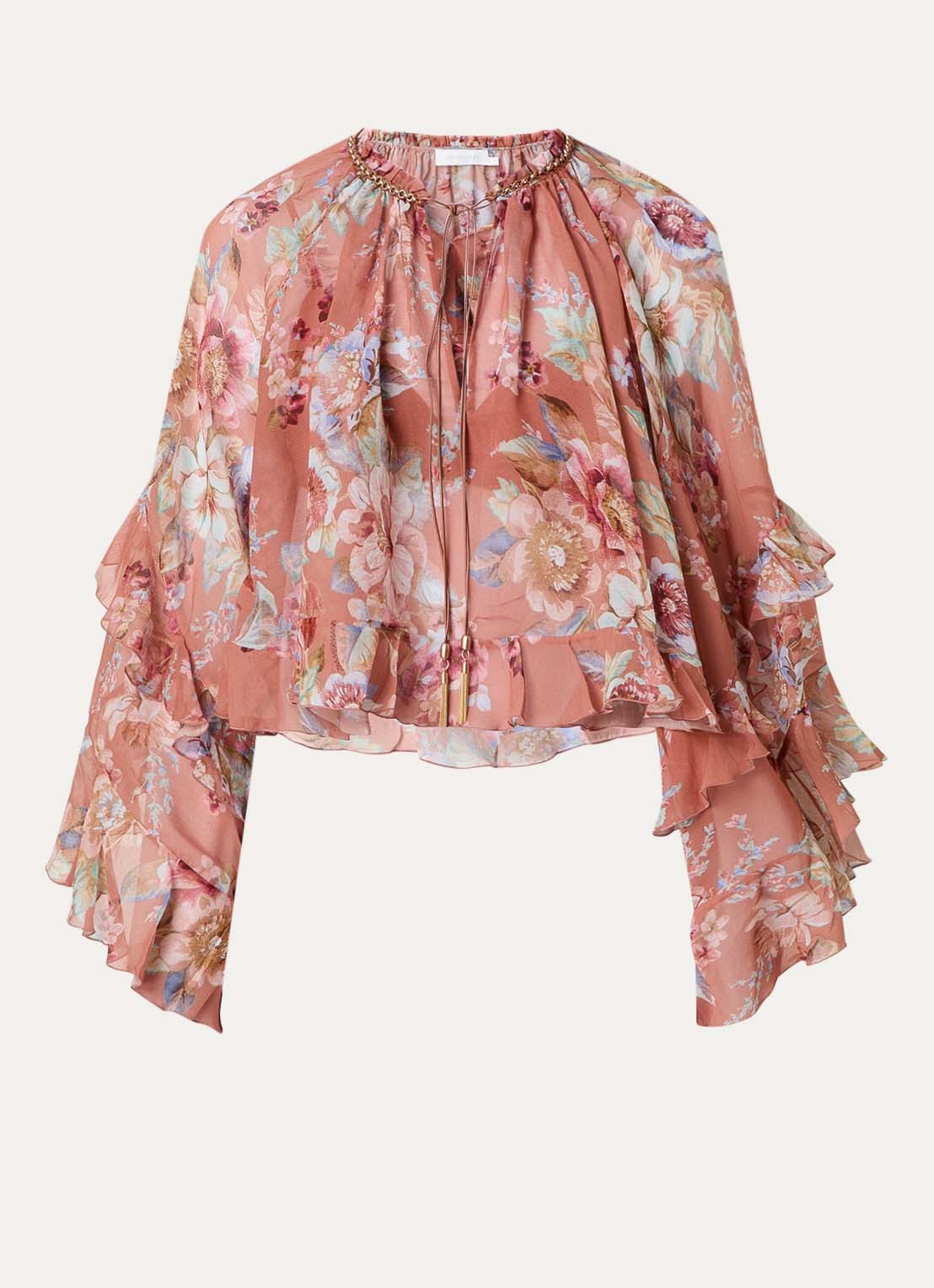 Zimmermann Awaken tuniek met bloemenprint - voorkant 3 rood