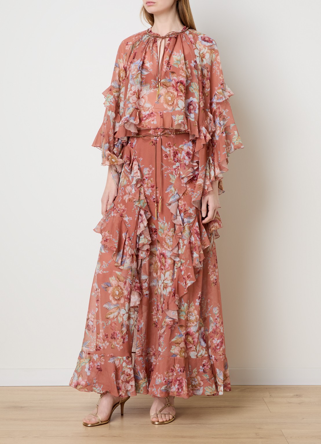 Zimmermann Awaken tuniek met bloemenprint - voorkant 4 rood