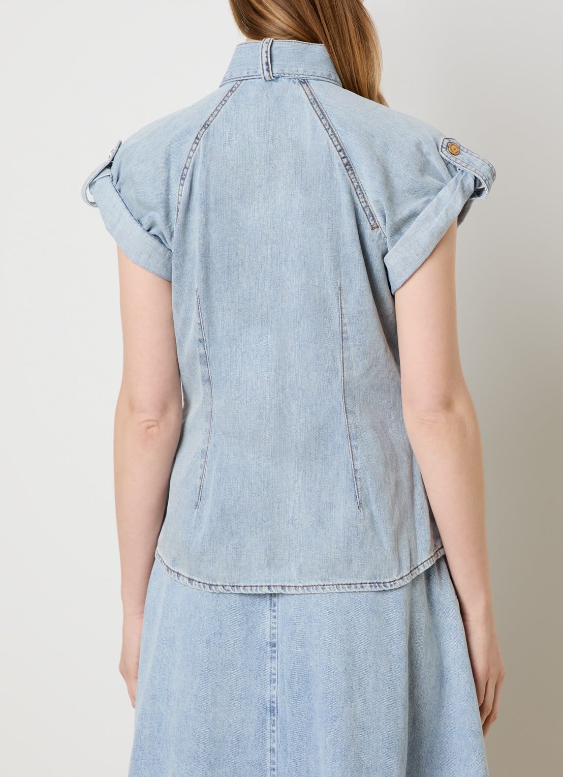 Zimmermann Blouse van denim - achterkant 5 blauwgrijs