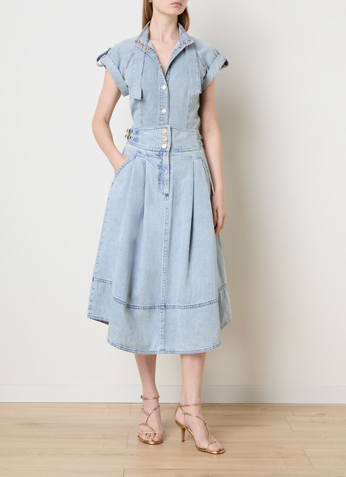 Zimmermann Blouse van denim - voorkant 4 blauwgrijs