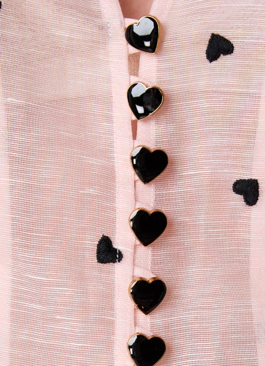 Zimmermann Crush semi-transparante blouse in zijdeblend met sjaalkraag - detail 5 zalmroze